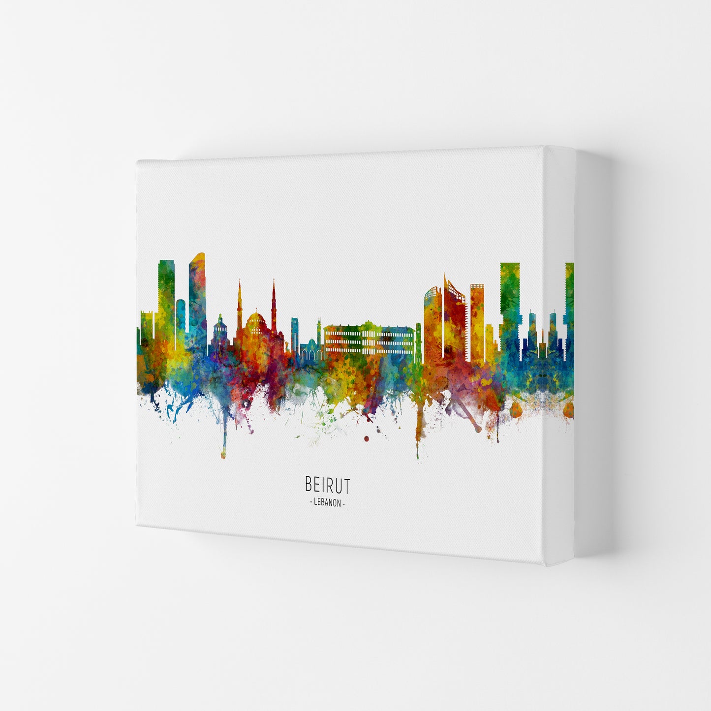 Beirut Lebanon Skyline Art Print by Michael Tompsett Canvas
