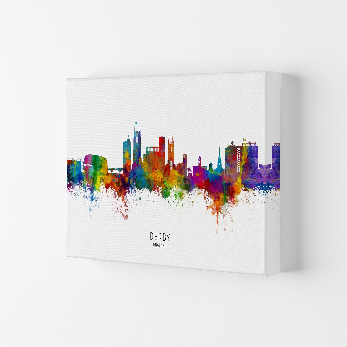 Derby England Skyline Art Print by Michael Tompsett Canvas