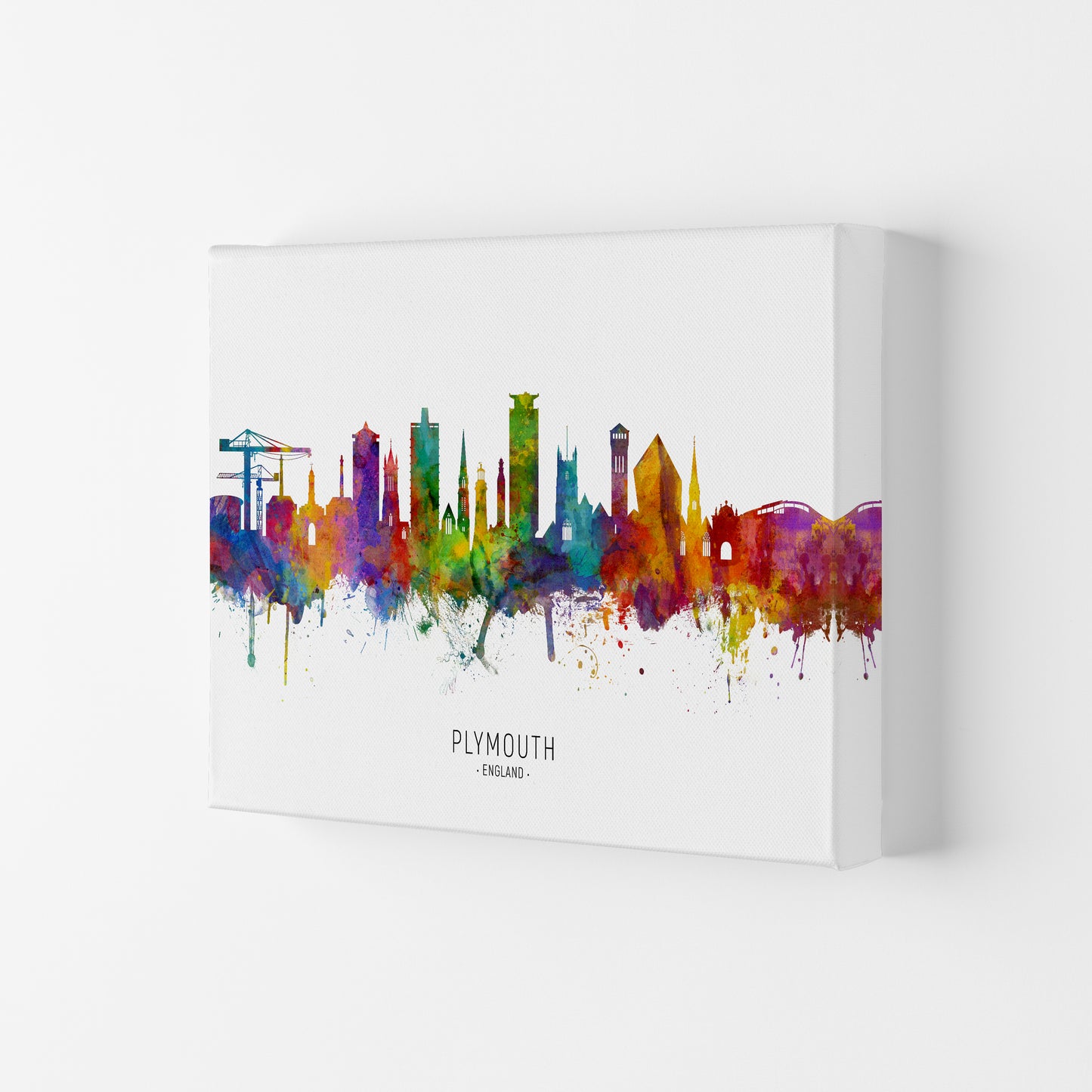 Plymouth England Skyline Art Print by Michael Tompsett Canvas