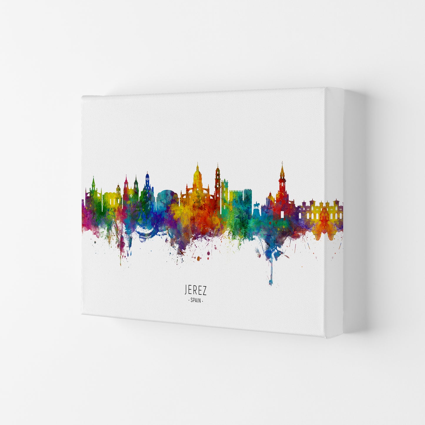 Jerez Spain Skyline Art Print by Michael Tompsett Canvas