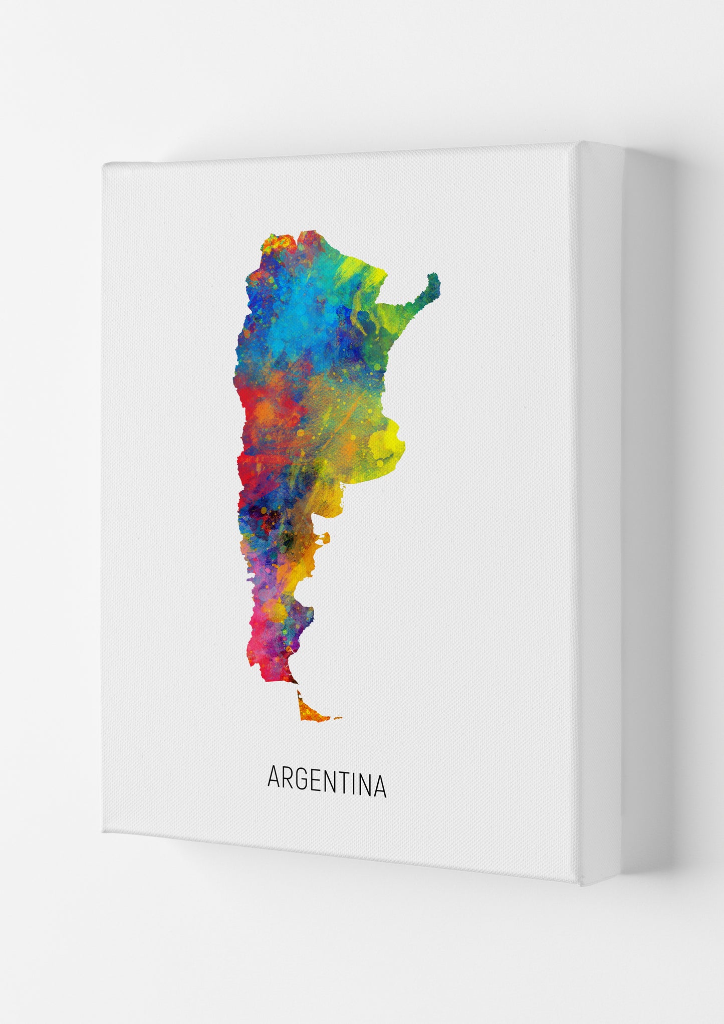 Argentina Watercolour Map Art Print by Michael Tompsett Canvas