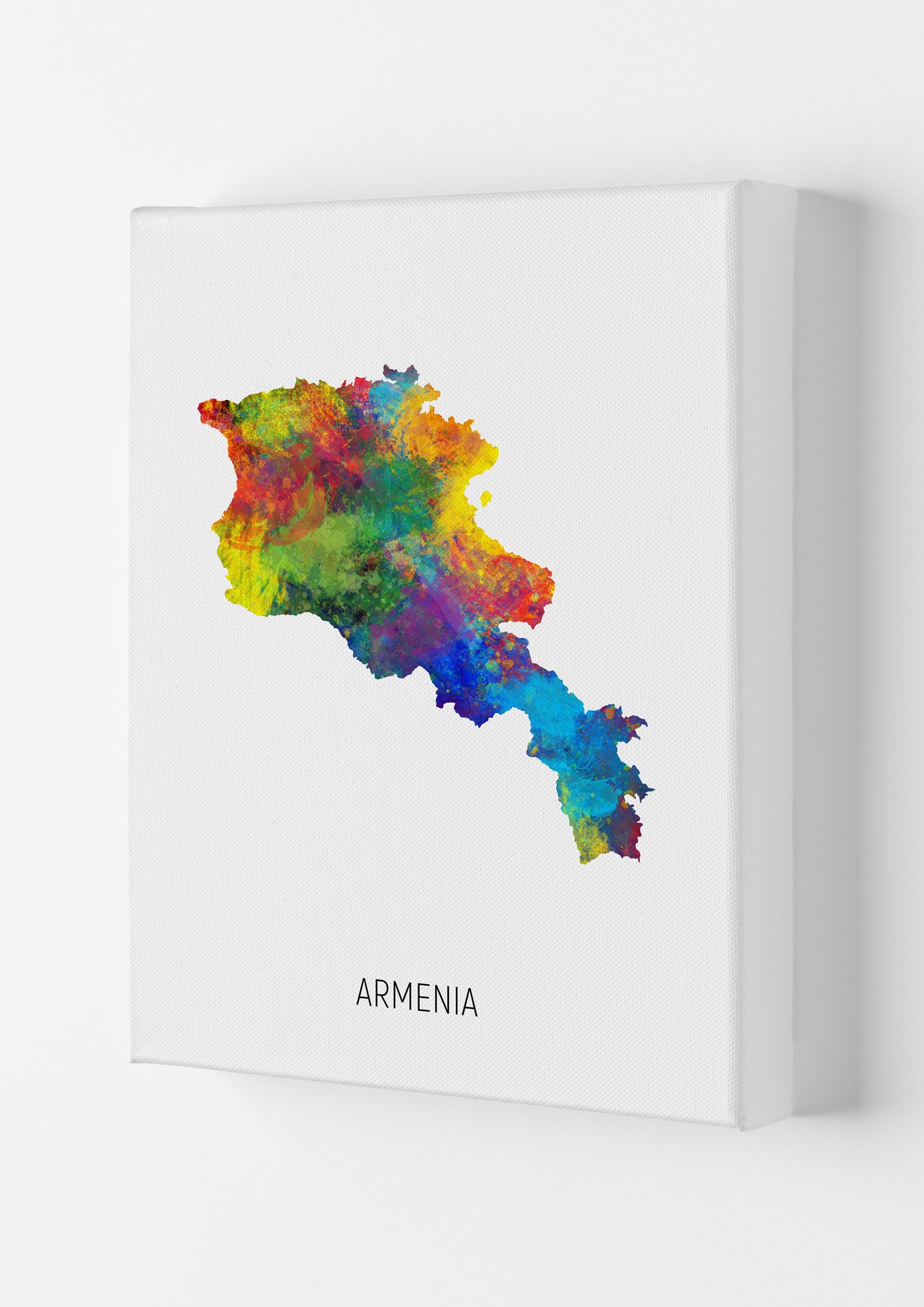 Armenia Watercolour Map Art Print by Michael Tompsett Canvas