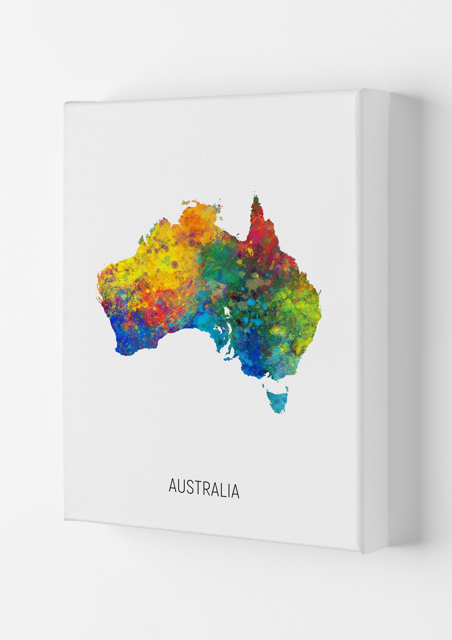 Australia Watercolour Map Art Print by Michael Tompsett Canvas
