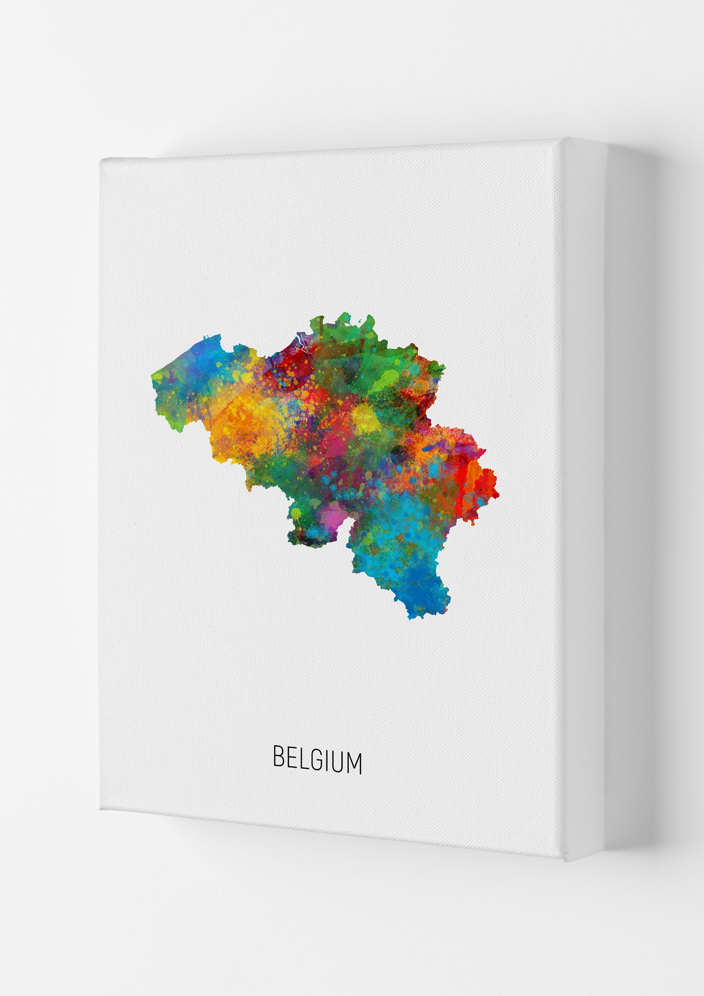 Belgium Watercolour Map Art Print by Michael Tompsett Canvas