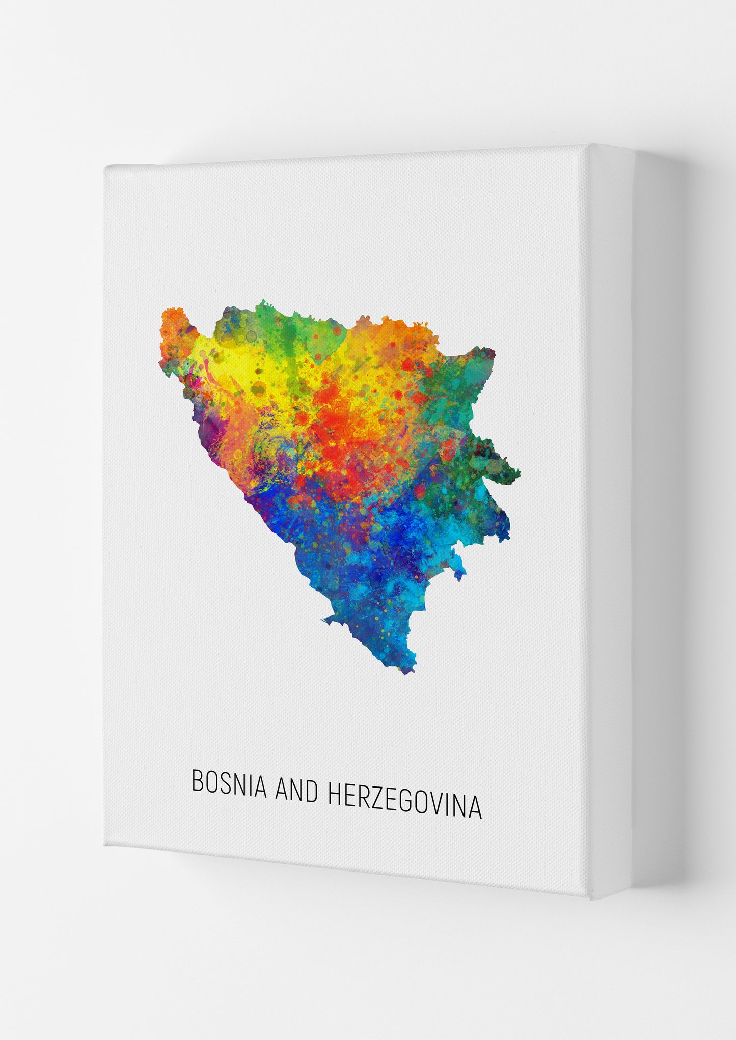 Bosnia And Herzegovina Watercolour Map by Michael Tompsett Canvas