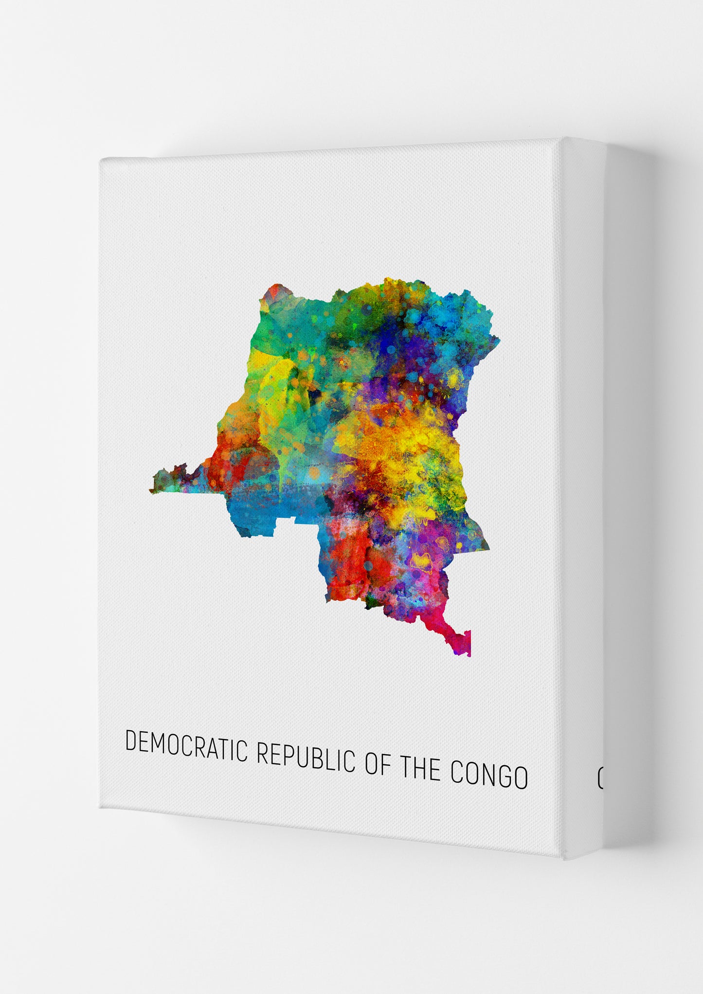 Democratic Republic Of The Congo Watercolour Map by Michael Tompsett Canvas