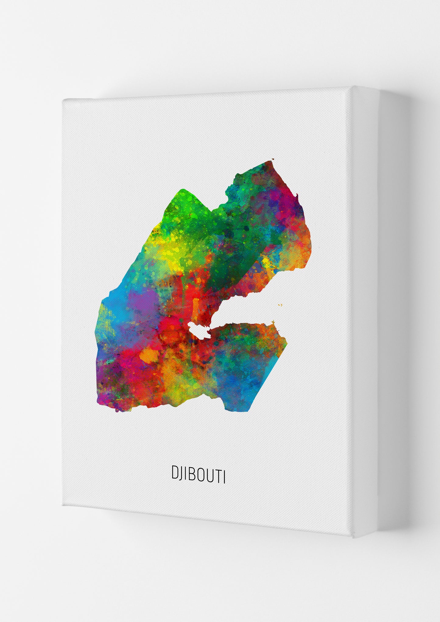 Djibouti Watercolour Map Art Print by Michael Tompsett Canvas