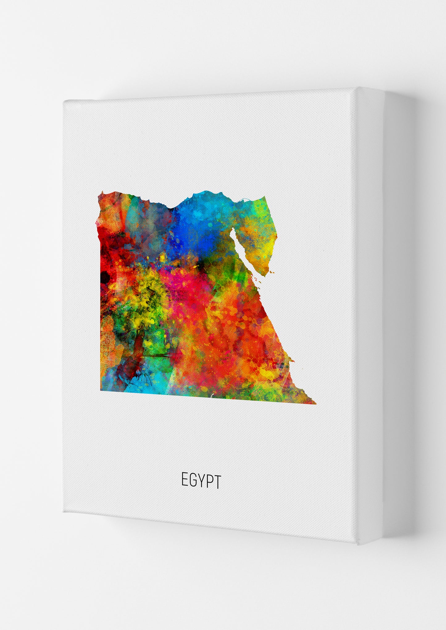 Egypt Watercolour Map Art Print by Michael Tompsett Canvas