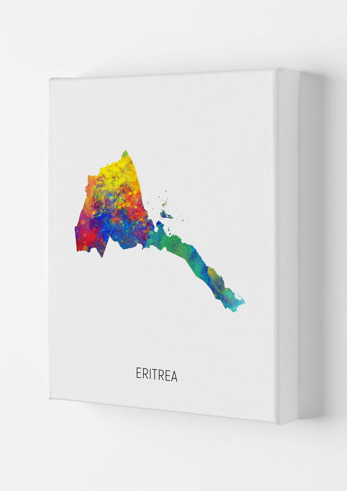 Eritrea Watercolour Map Art Print by Michael Tompsett Canvas