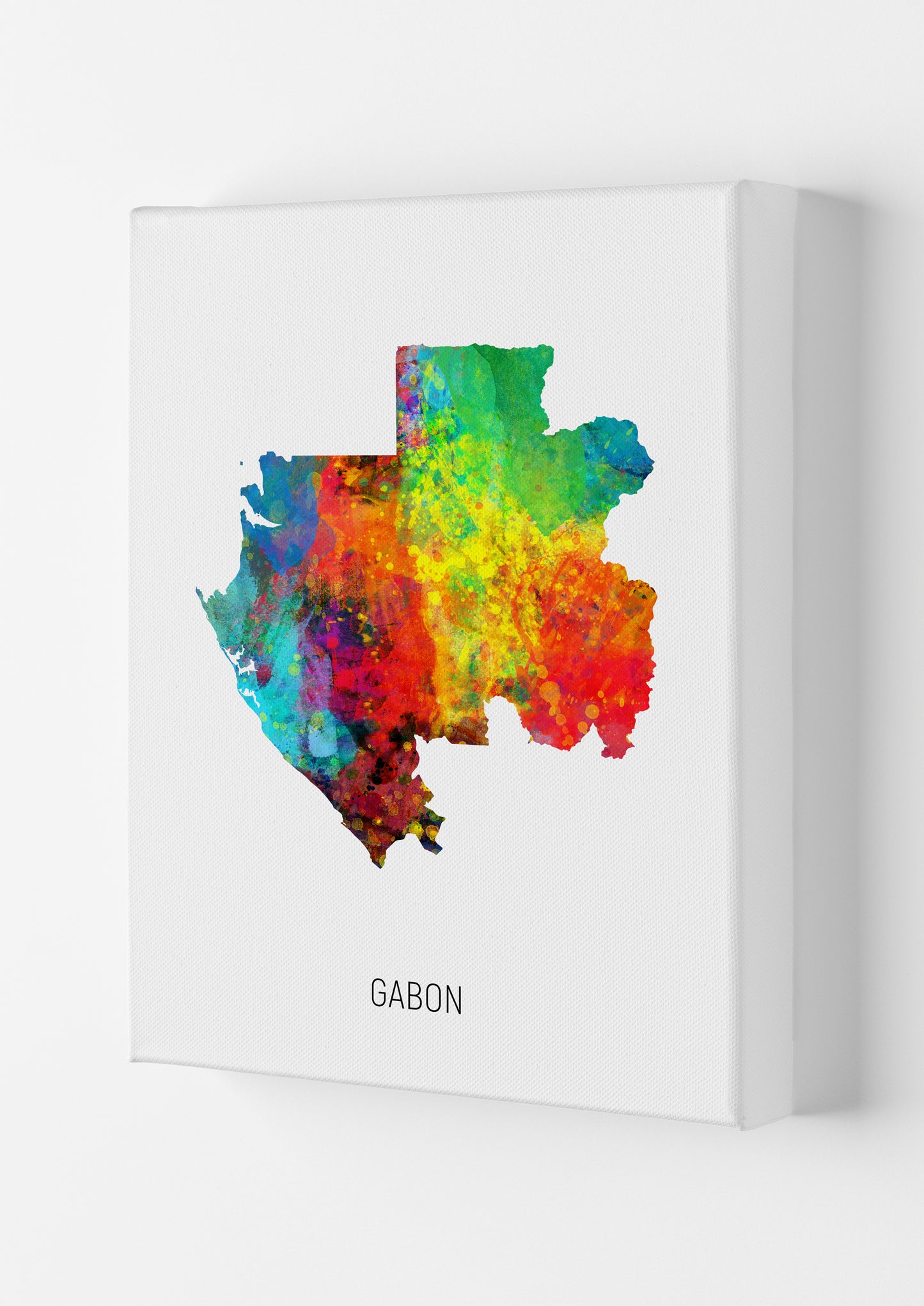 Gabon Watercolour Map Art Print by Michael Tompsett Canvas