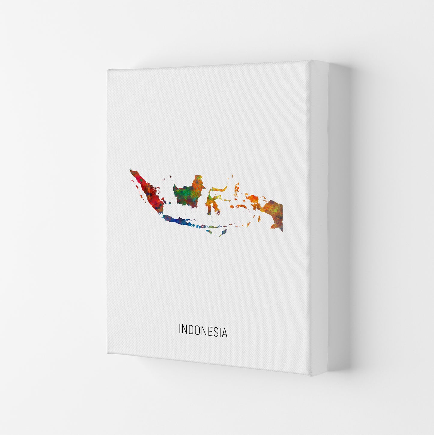 Indonesia Watercolour Map Art Print by Michael Tompsett Canvas
