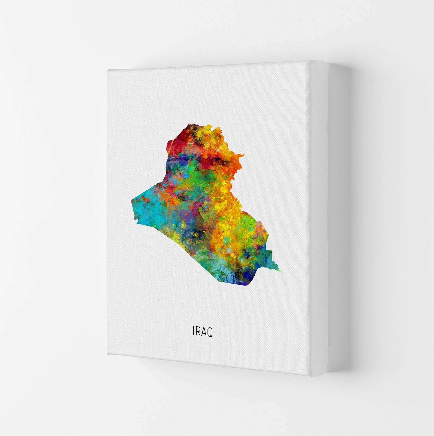 Iraq Watercolour Map Art Print by Michael Tompsett Canvas
