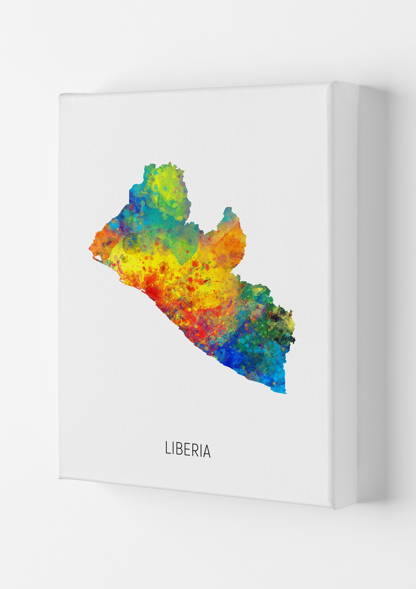 Liberia Watercolour Map Art Print by Michael Tompsett Canvas