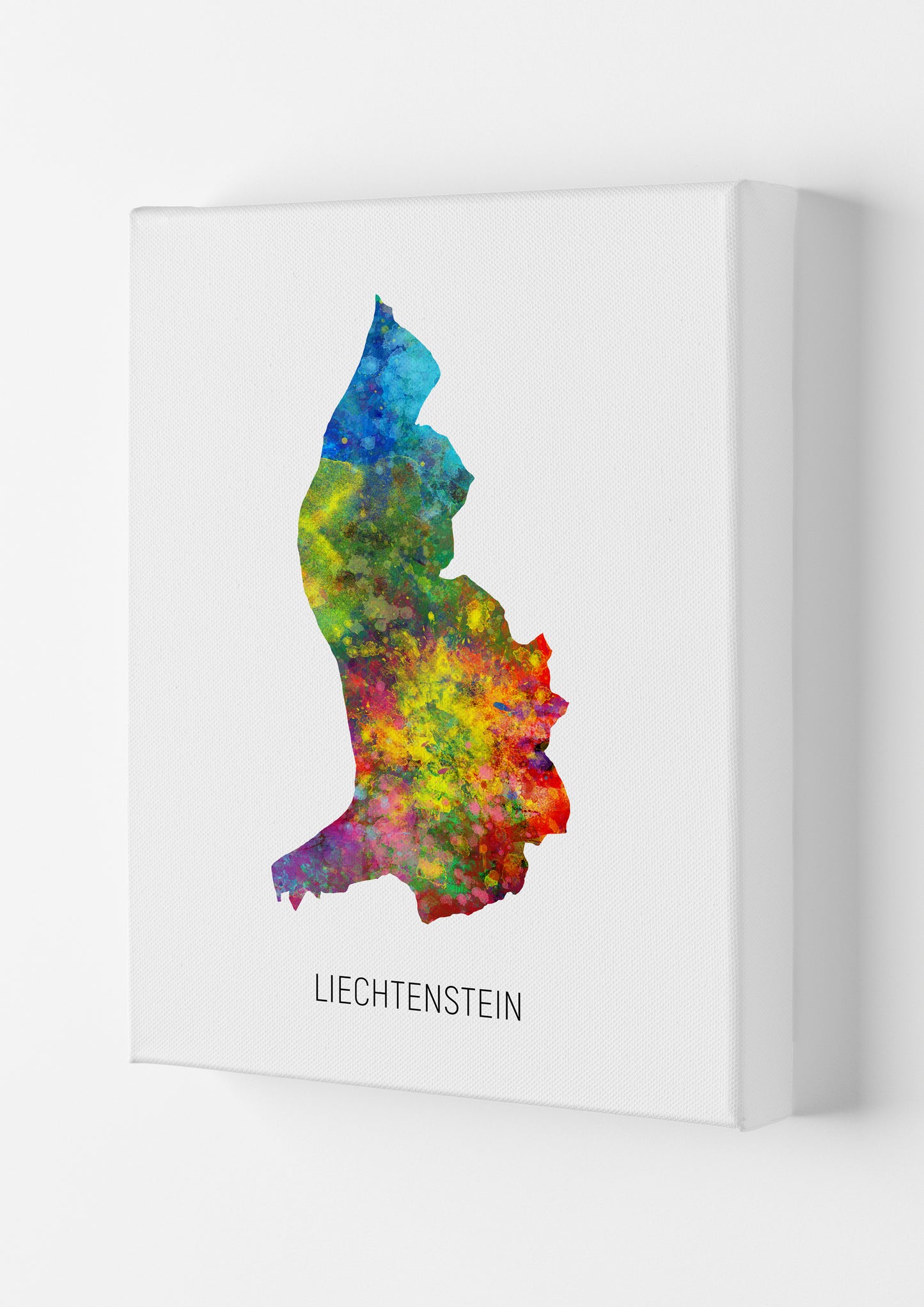 Liechtenstein Watercolour Map Art Print by Michael Tompsett Canvas
