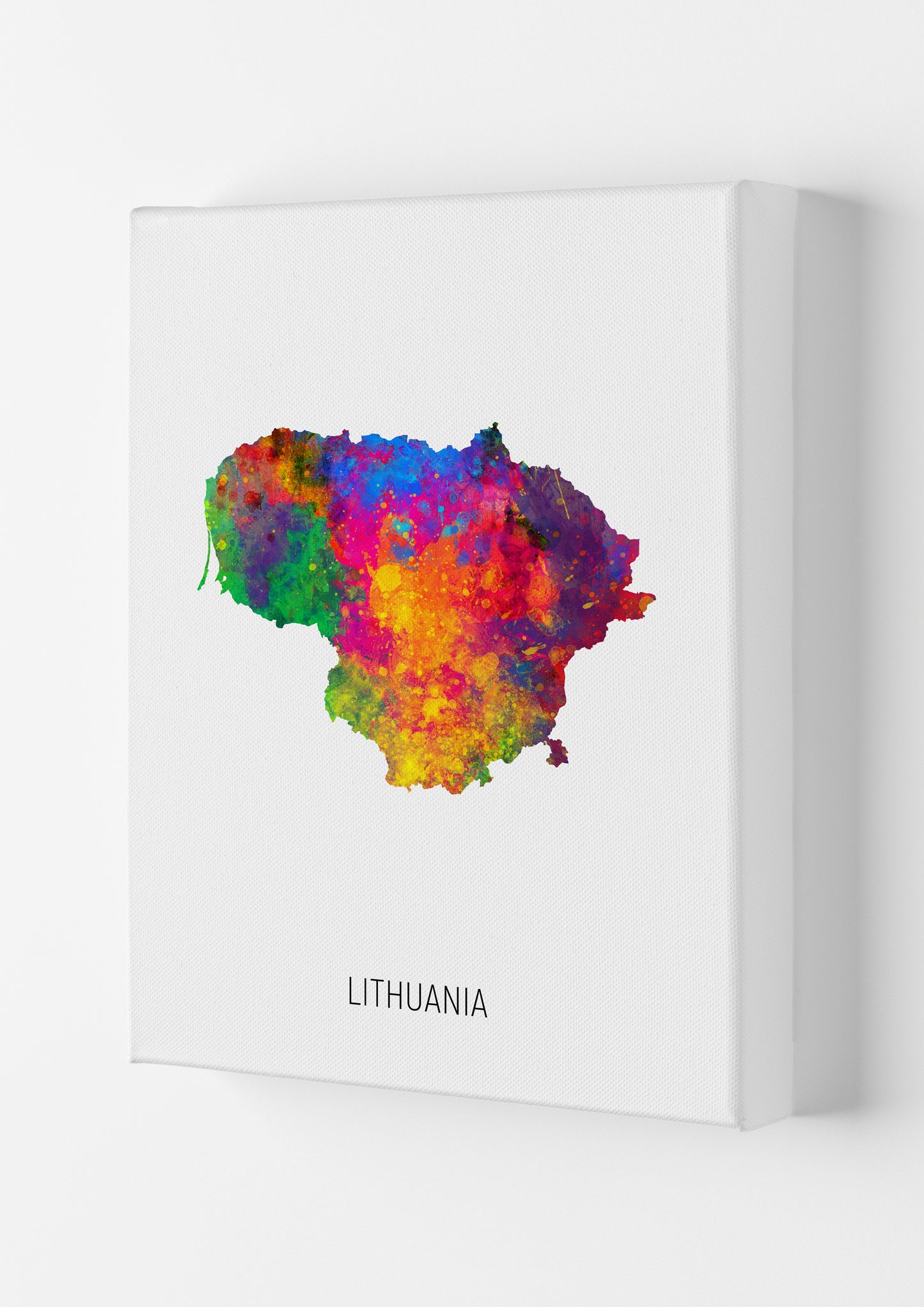 Lithuania Watercolour Map Art Print by Michael Tompsett Canvas