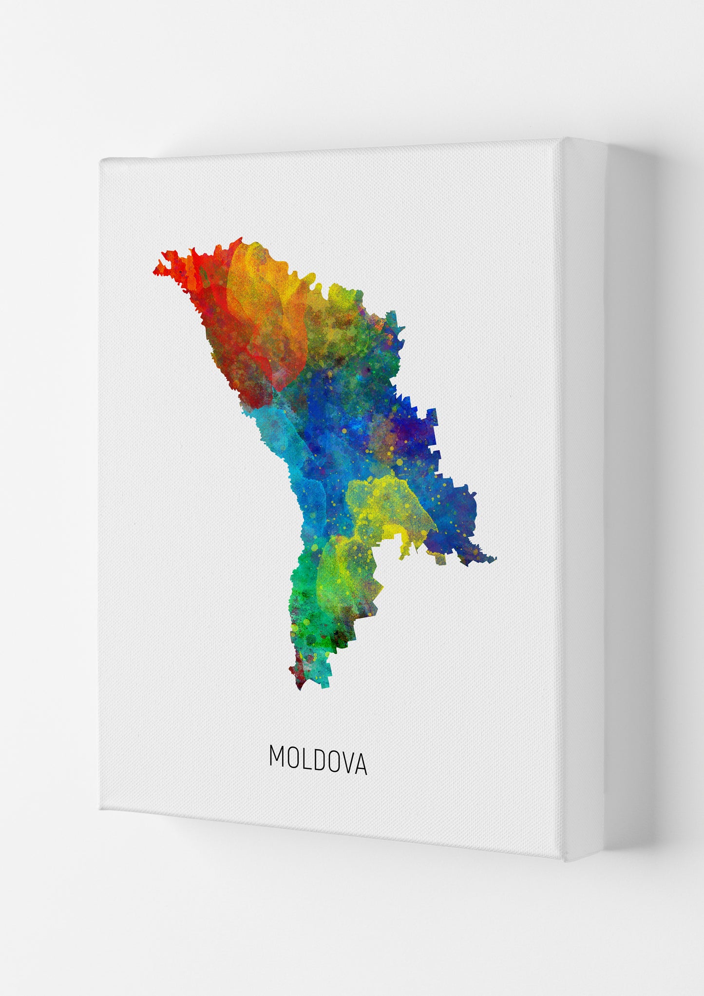 Moldova Watercolour Map Art Print by Michael Tompsett Canvas