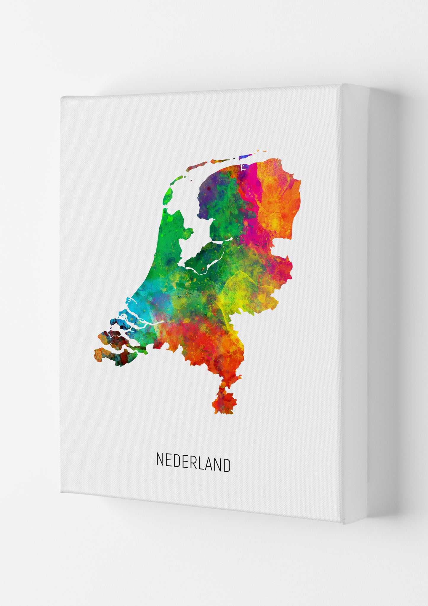 Nederland Watercolour Map Art Print by Michael Tompsett Canvas