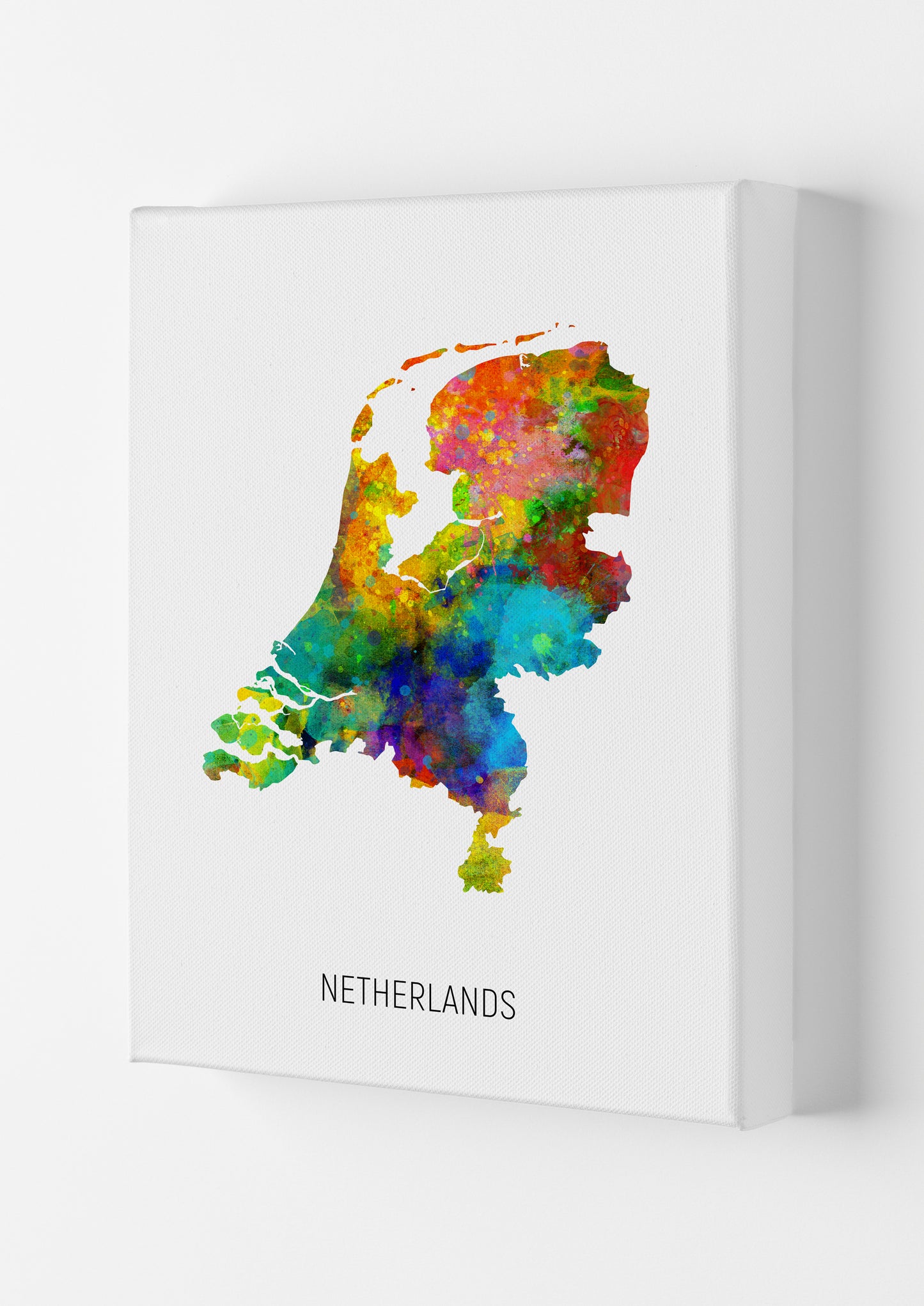 Netherlands Watercolour Map Art Print by Michael Tompsett Canvas