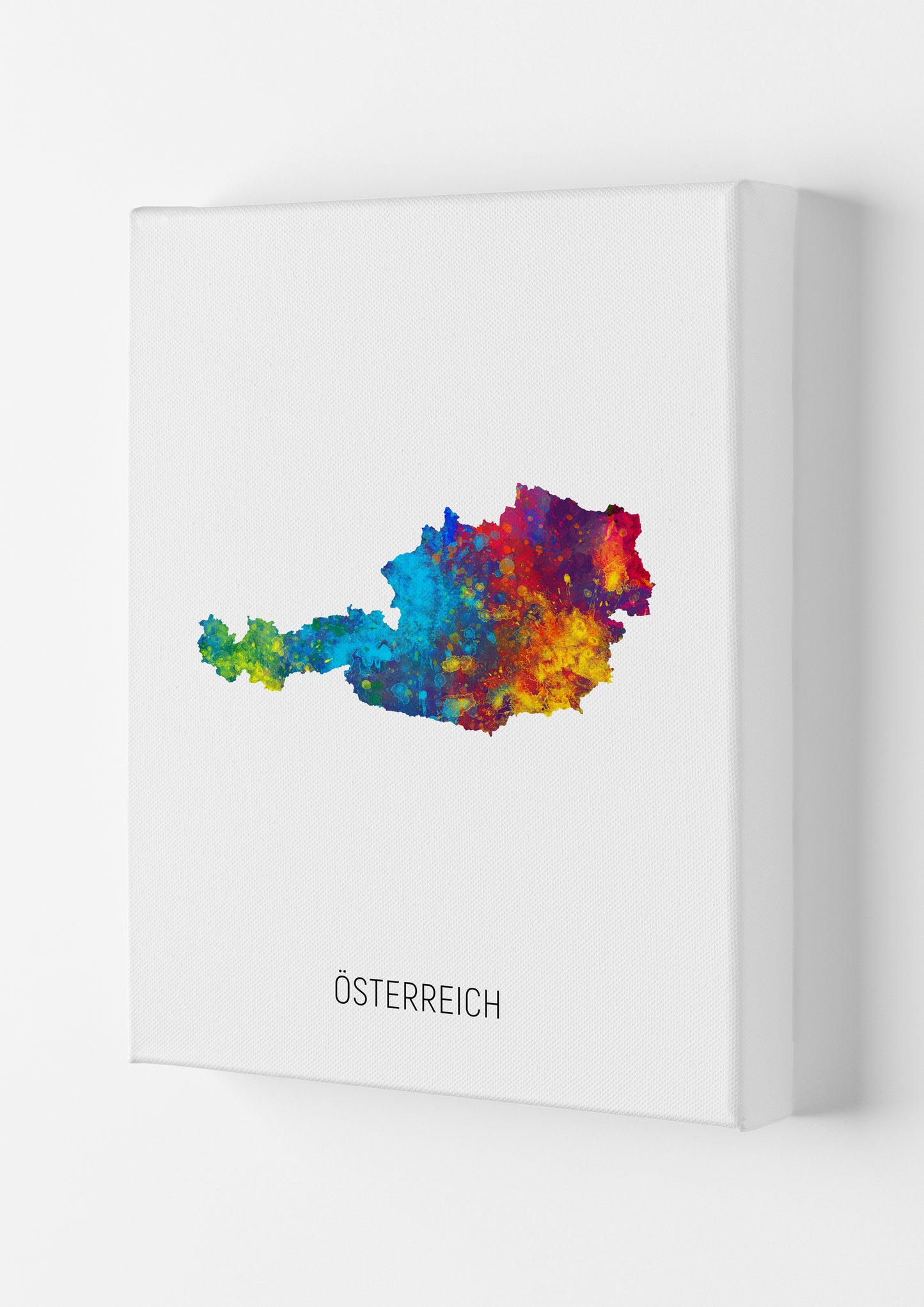 Osterreich Watercolour Map Art Print by Michael Tompsett Canvas