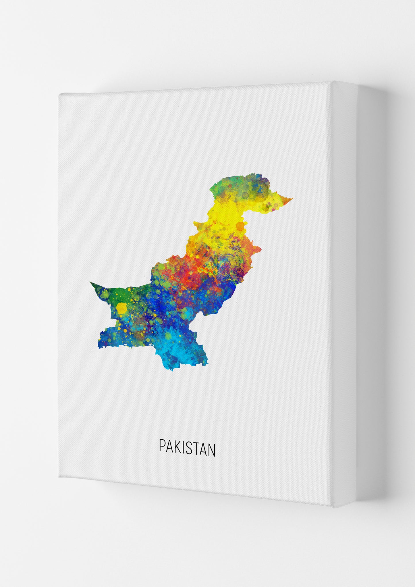Pakistan Watercolour Map Art Print by Michael Tompsett Canvas