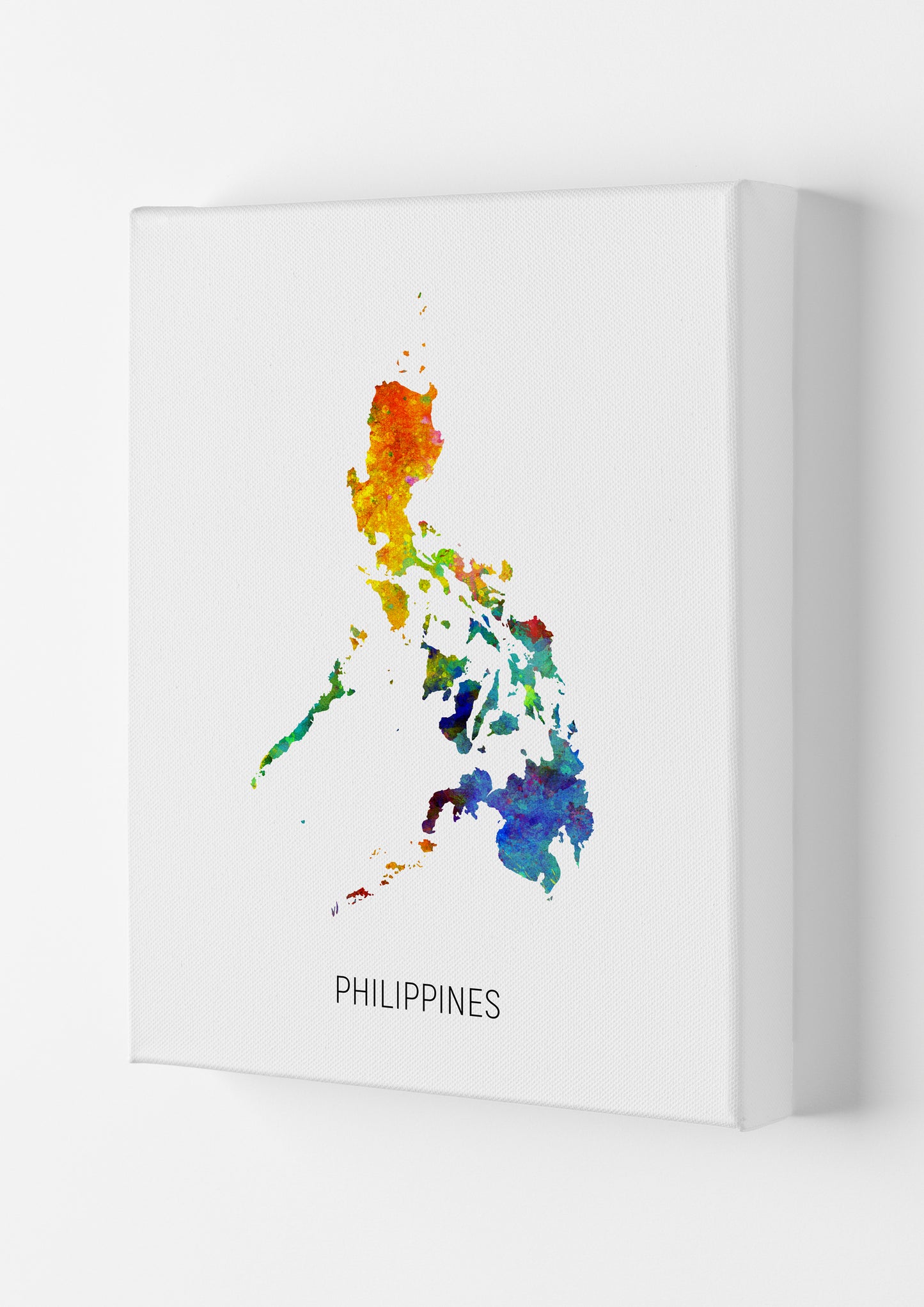 Philippines Watercolour Map Art Print by Michael Tompsett Canvas