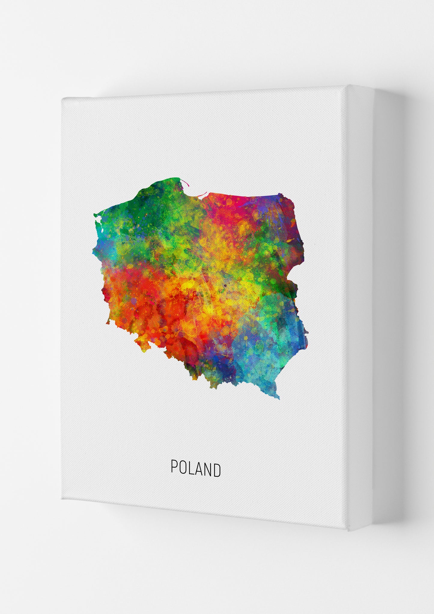 Poland Watercolour Map Art Print by Michael Tompsett Canvas