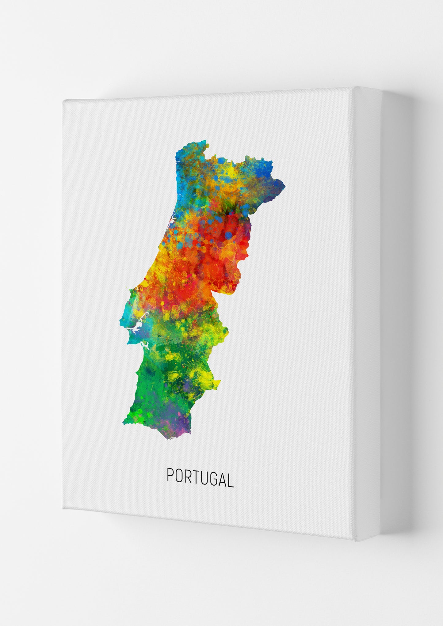 Portugal Watercolour Map Art Print by Michael Tompsett Canvas