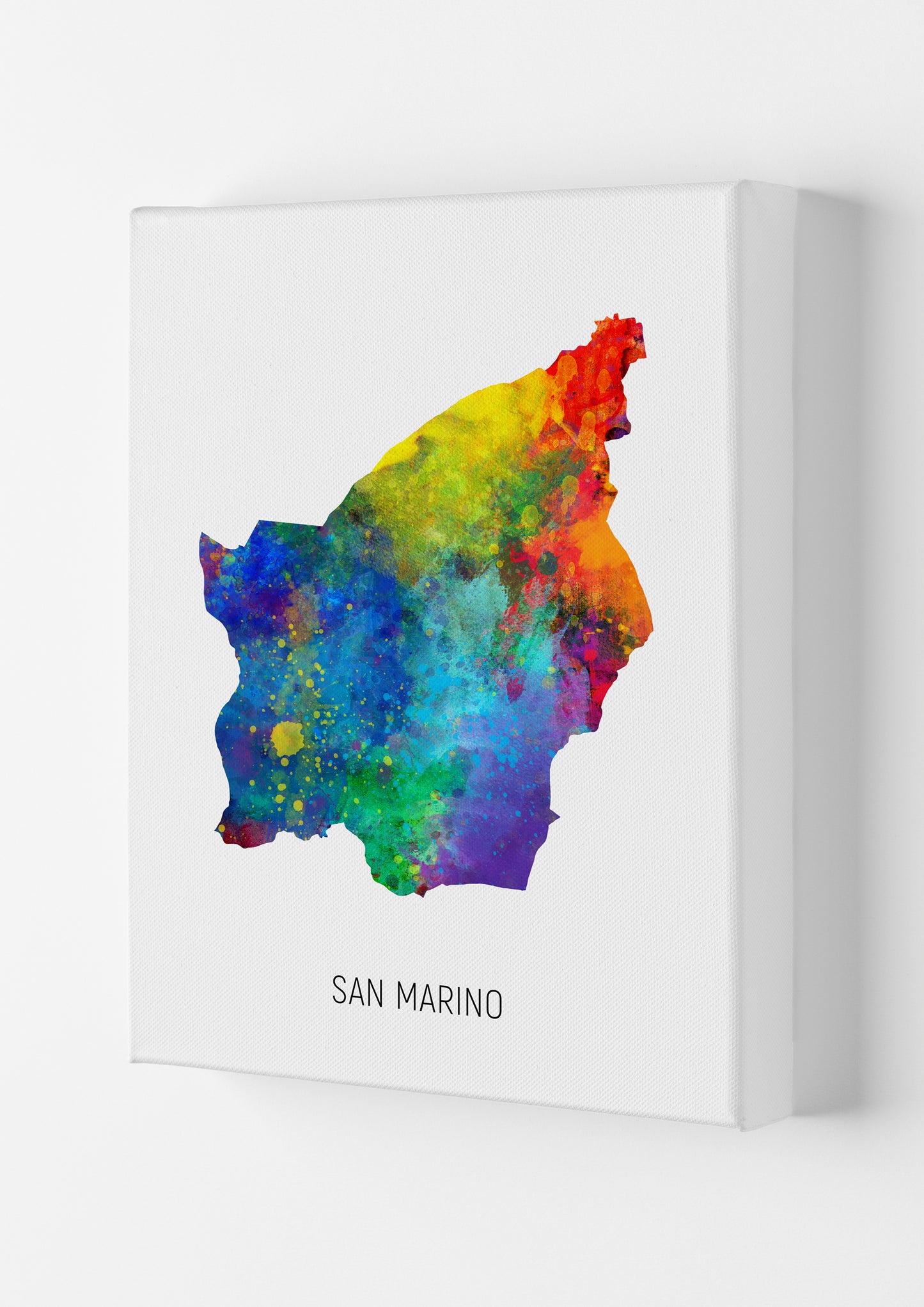San Marino Watercolour Map Art Print by Michael Tompsett Canvas