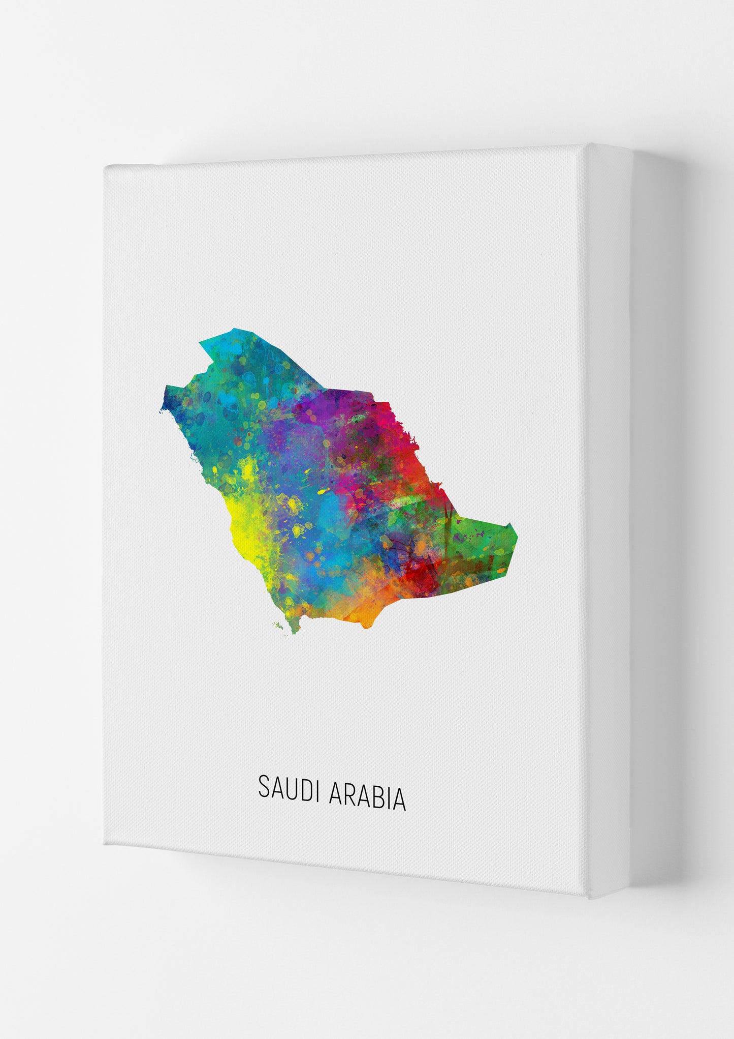 Saudi Arabia Watercolour Map Art Print by Michael Tompsett Canvas