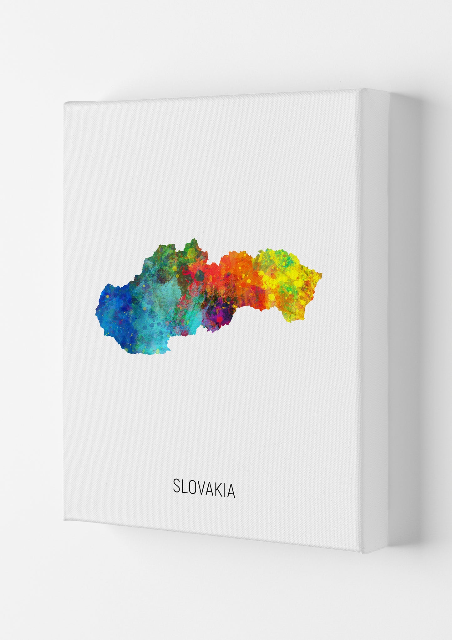Slovakia Watercolour Map Art Print by Michael Tompsett Canvas
