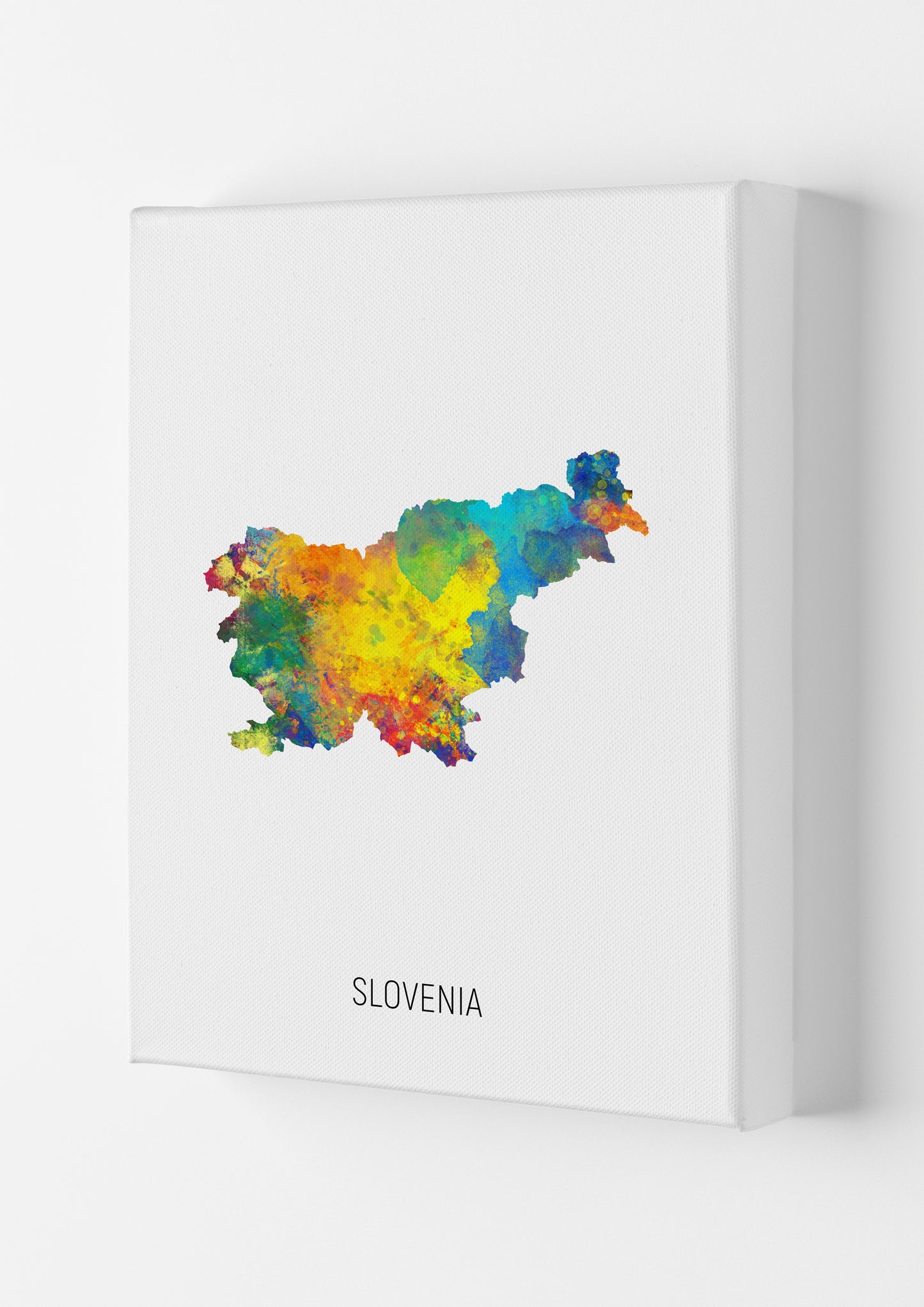 Slovenia Watercolour Map Art Print by Michael Tompsett Canvas