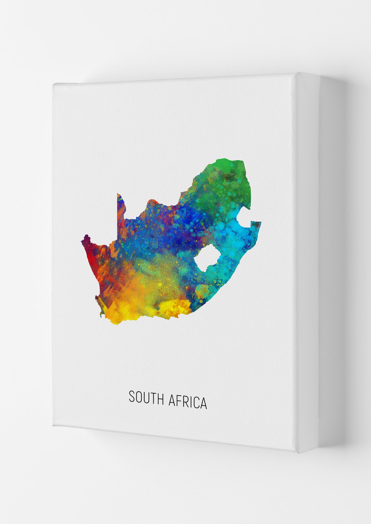 South Africa Watercolour Map Art Print by Michael Tompsett Canvas