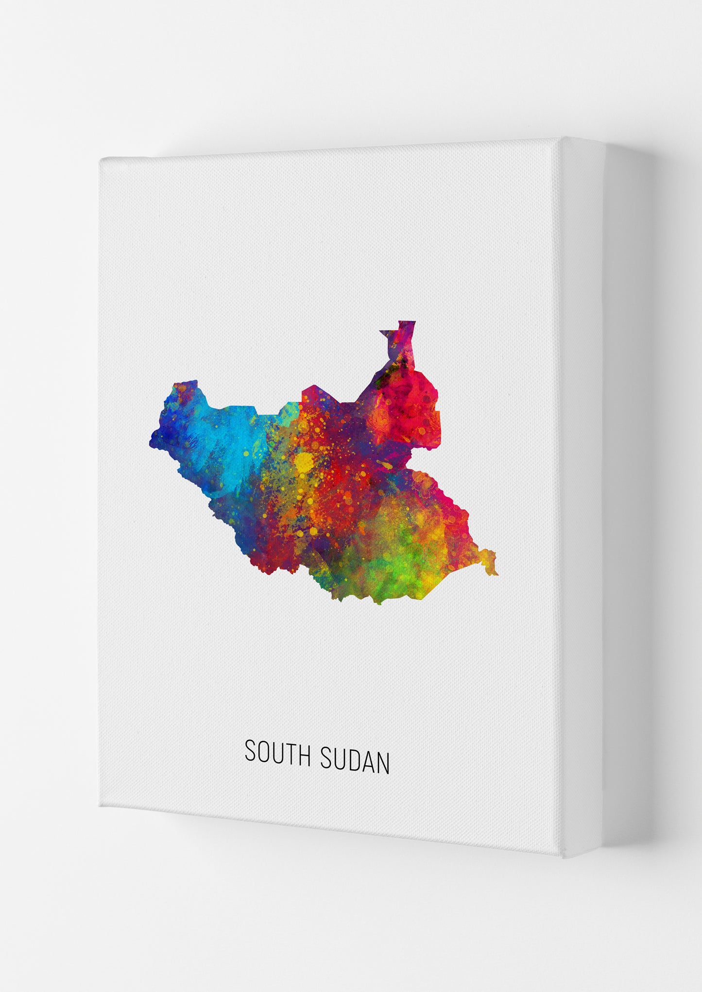 South Sudan Watercolour Map Art Print by Michael Tompsett Canvas