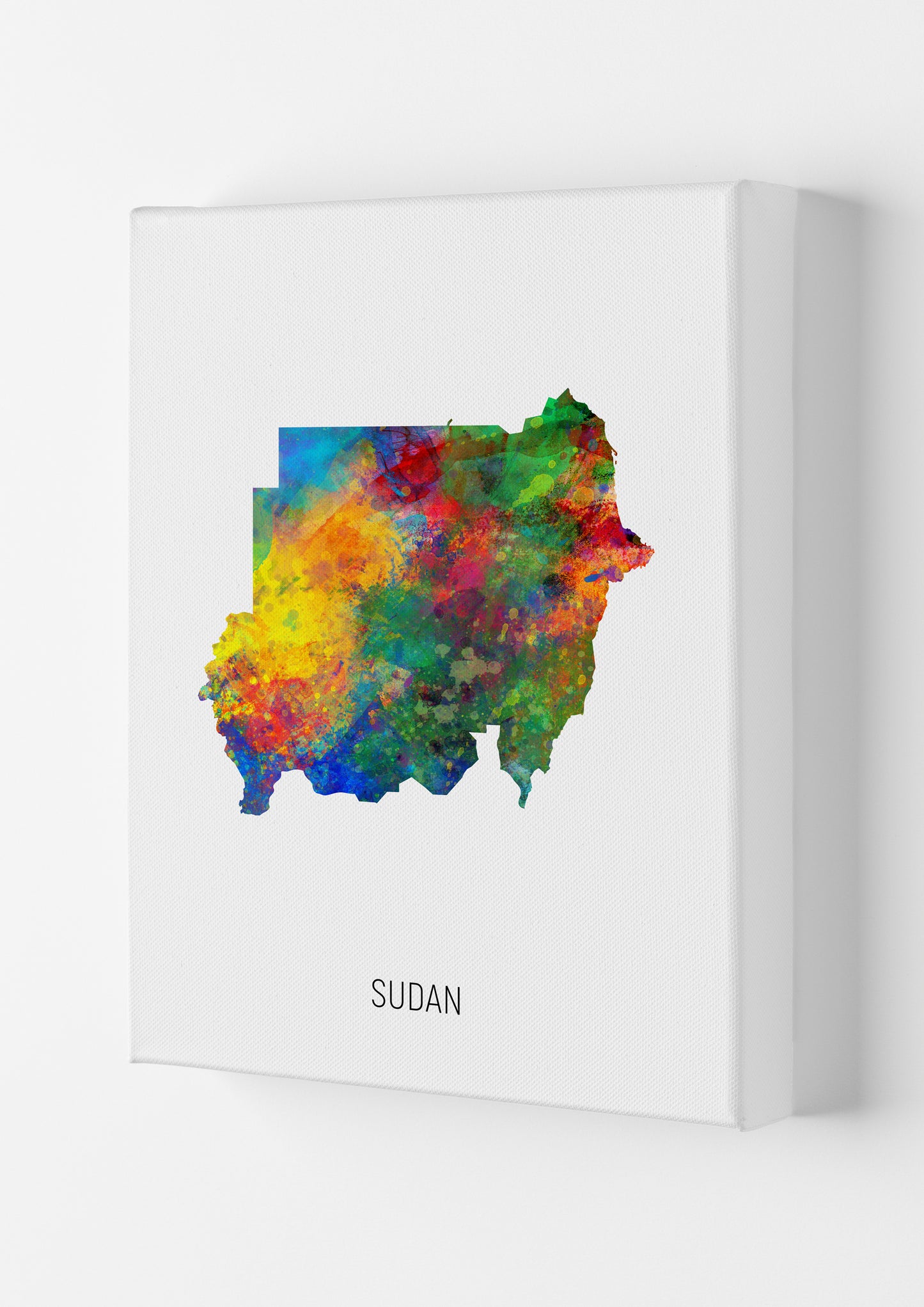 Sudan Watercolour Map Art Print by Michael Tompsett Canvas