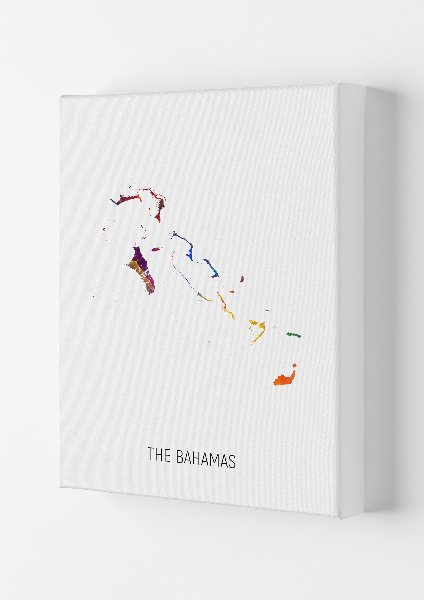 The Bahamas Watercolour Map Art Print by Michael Tompsett Canvas
