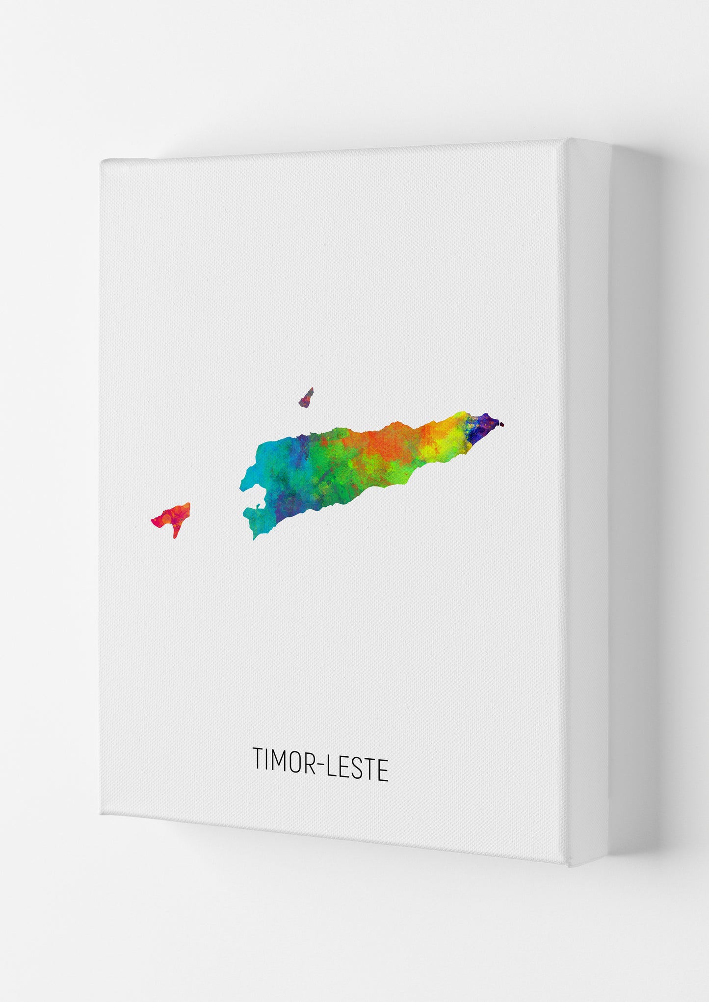 Timor-Leste Watercolour Map Art Print by Michael Tompsett Canvas