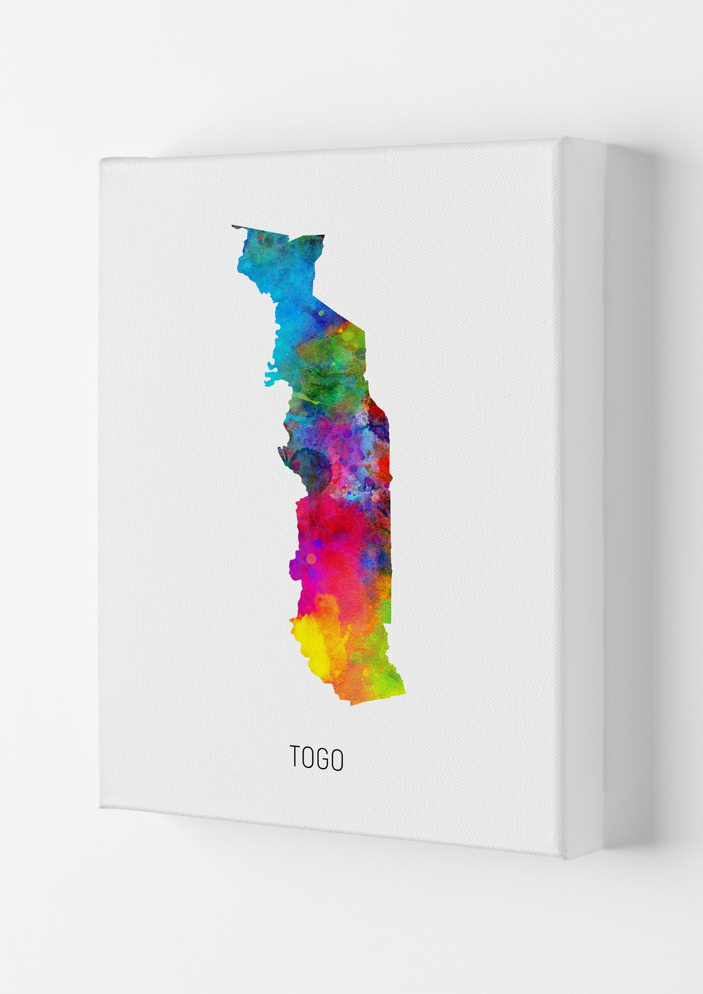 Togo Watercolour Map Art Print by Michael Tompsett Canvas