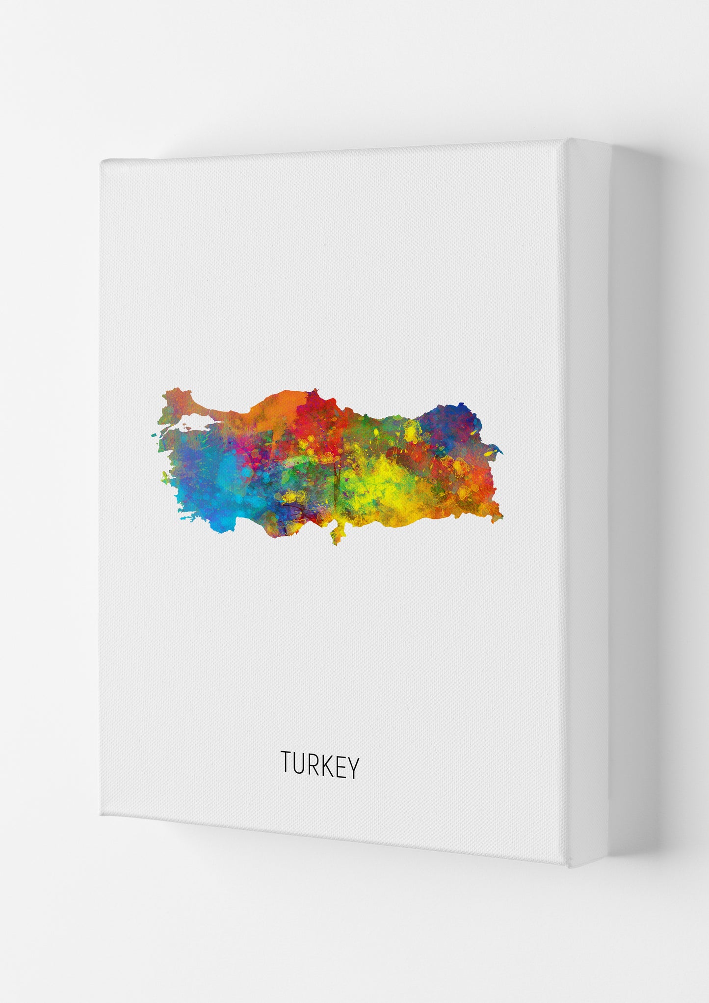 Turkey Watercolour Map Art Print by Michael Tompsett Canvas