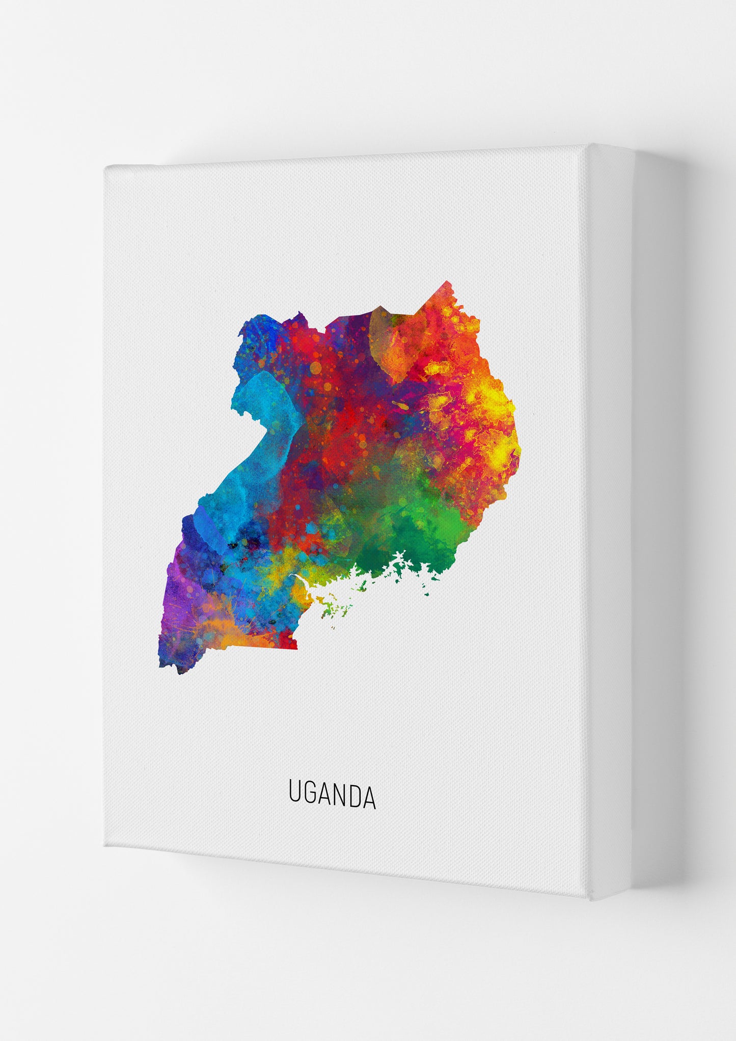 Uganda Watercolour Map Art Print by Michael Tompsett Canvas