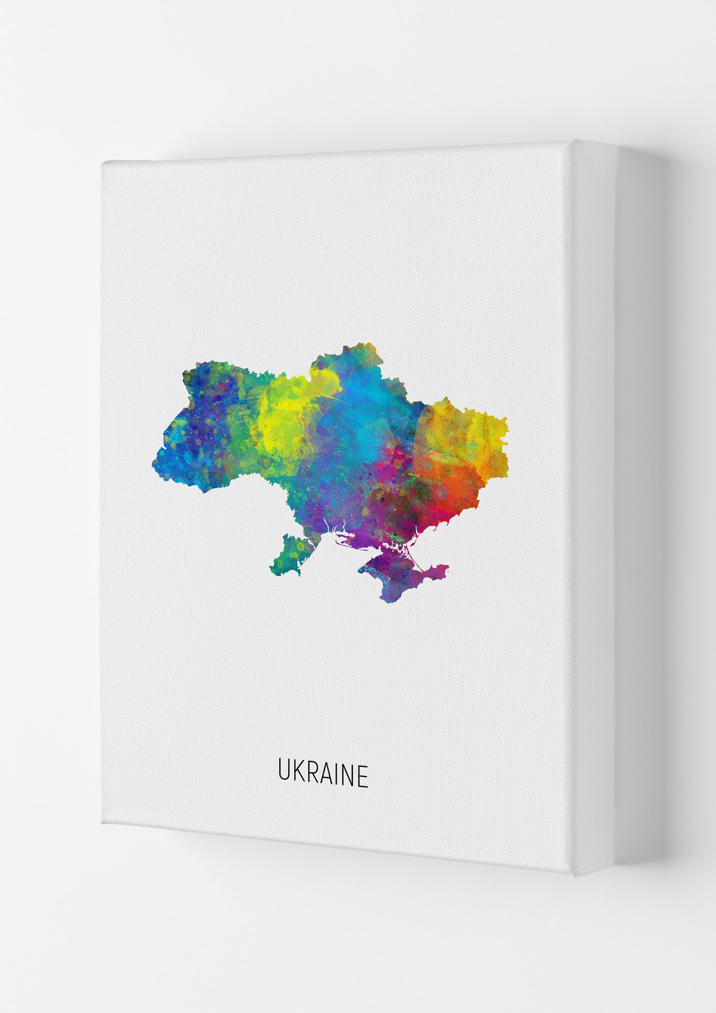 Ukraine Watercolour Map Art Print by Michael Tompsett Canvas
