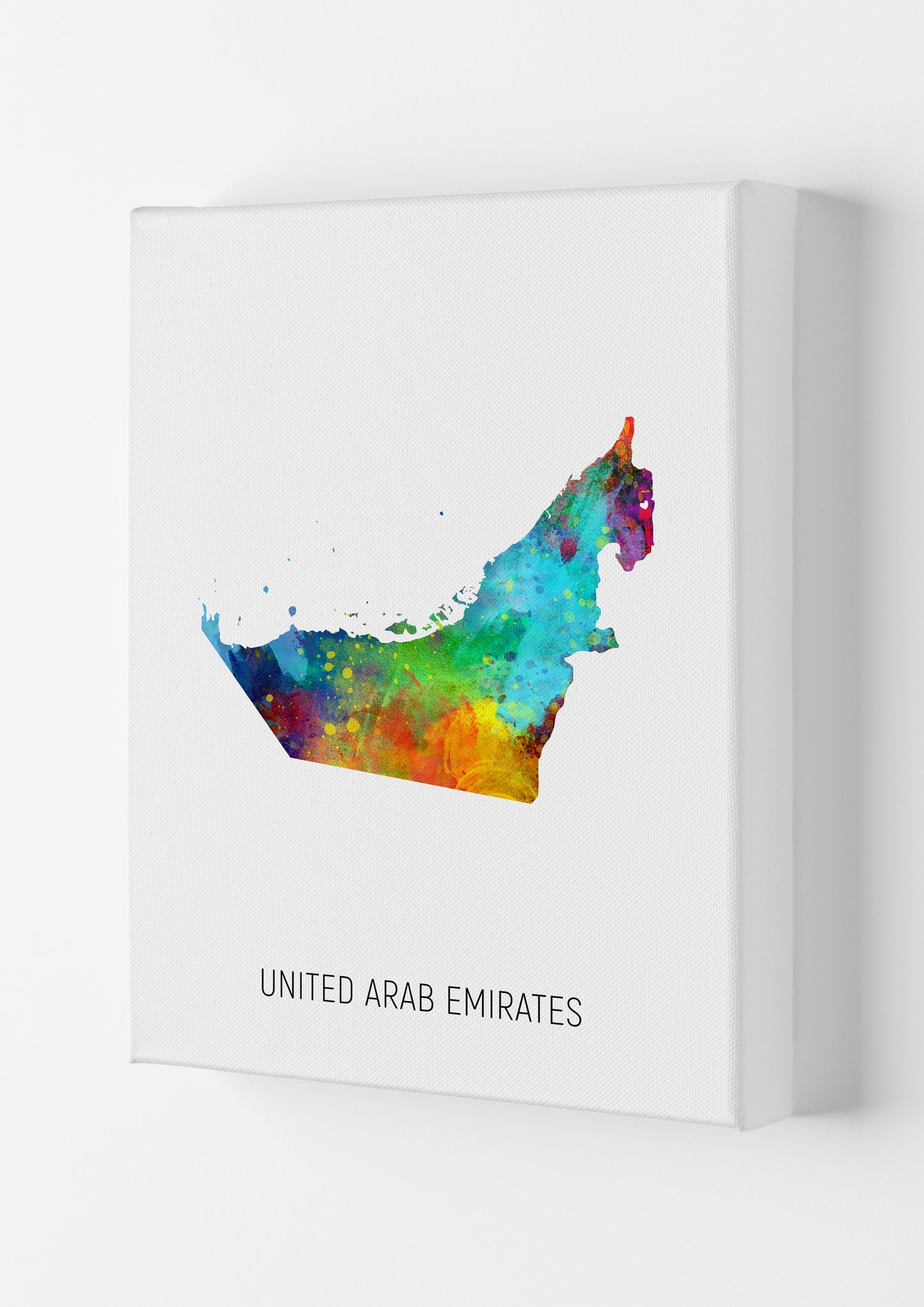 United Arab Emirates Watercolour Map by Michael Tompsett Canvas