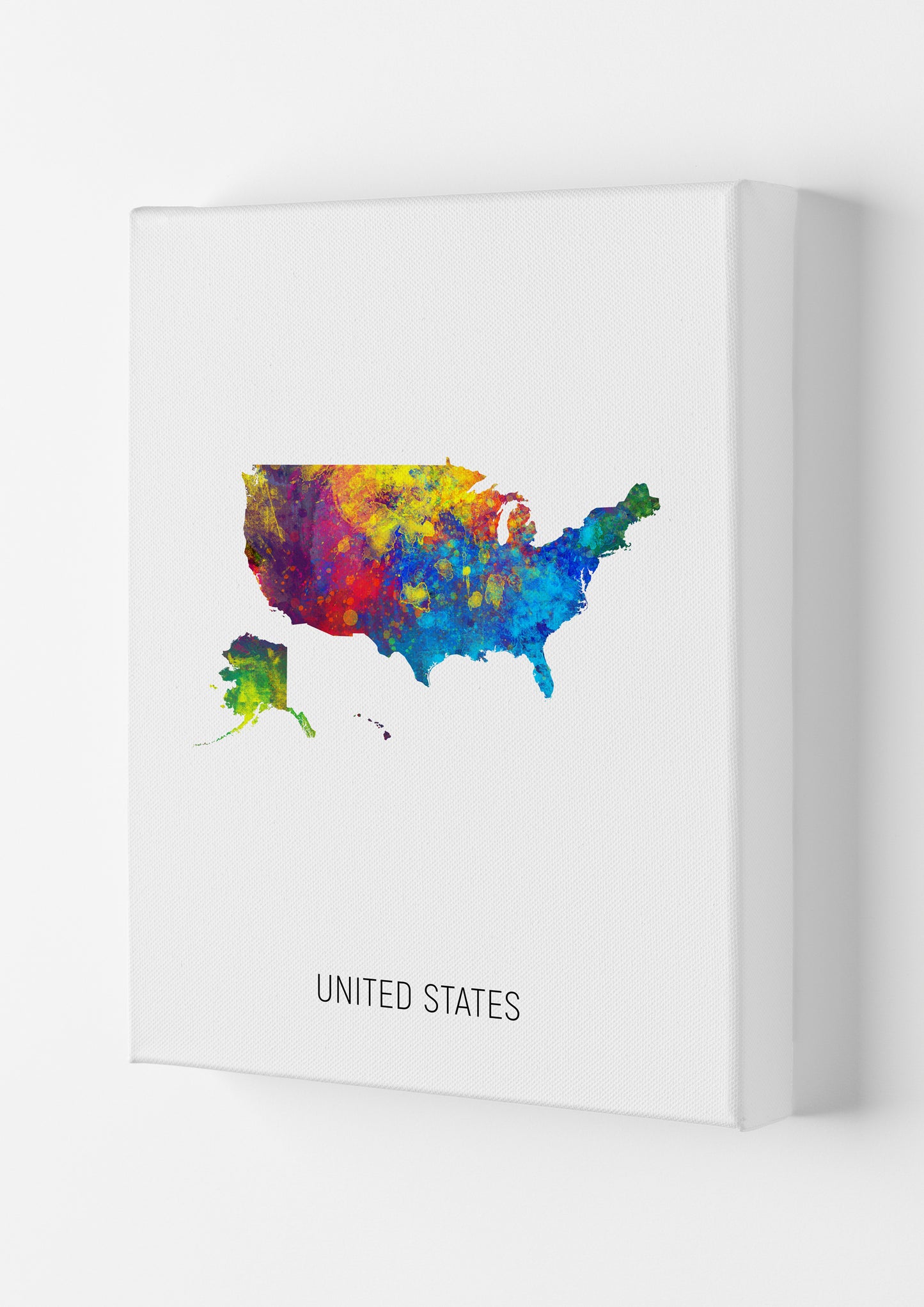 United States Watercolour Map Art Print by Michael Tompsett Canvas