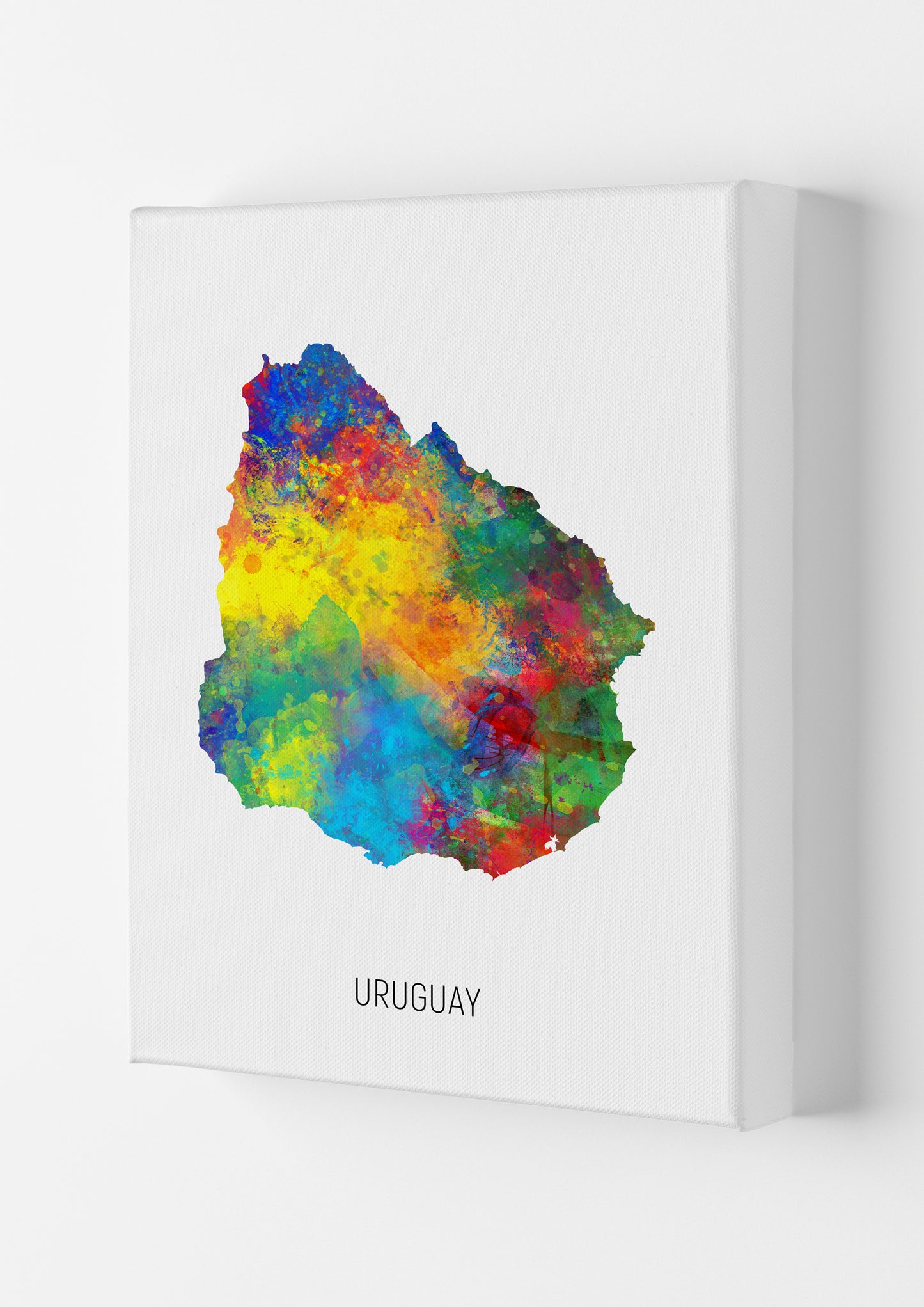 Uruguay Watercolour Map Art Print by Michael Tompsett Canvas