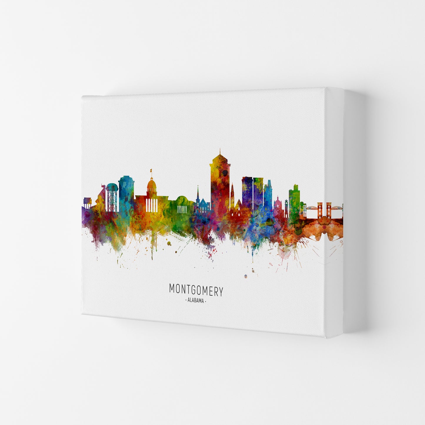 Montgomery Alabama Skyline Art Print by Michael Tompsett Canvas