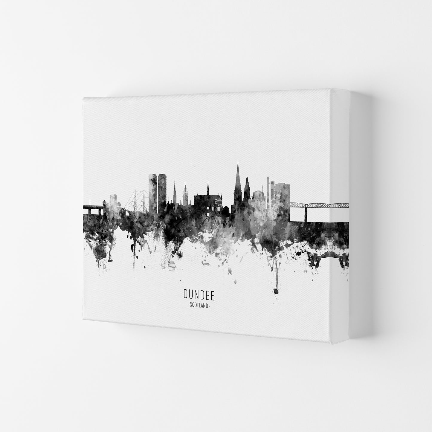 Dundee Scotland Skyline Black White City Name by Michael Tompsett Canvas