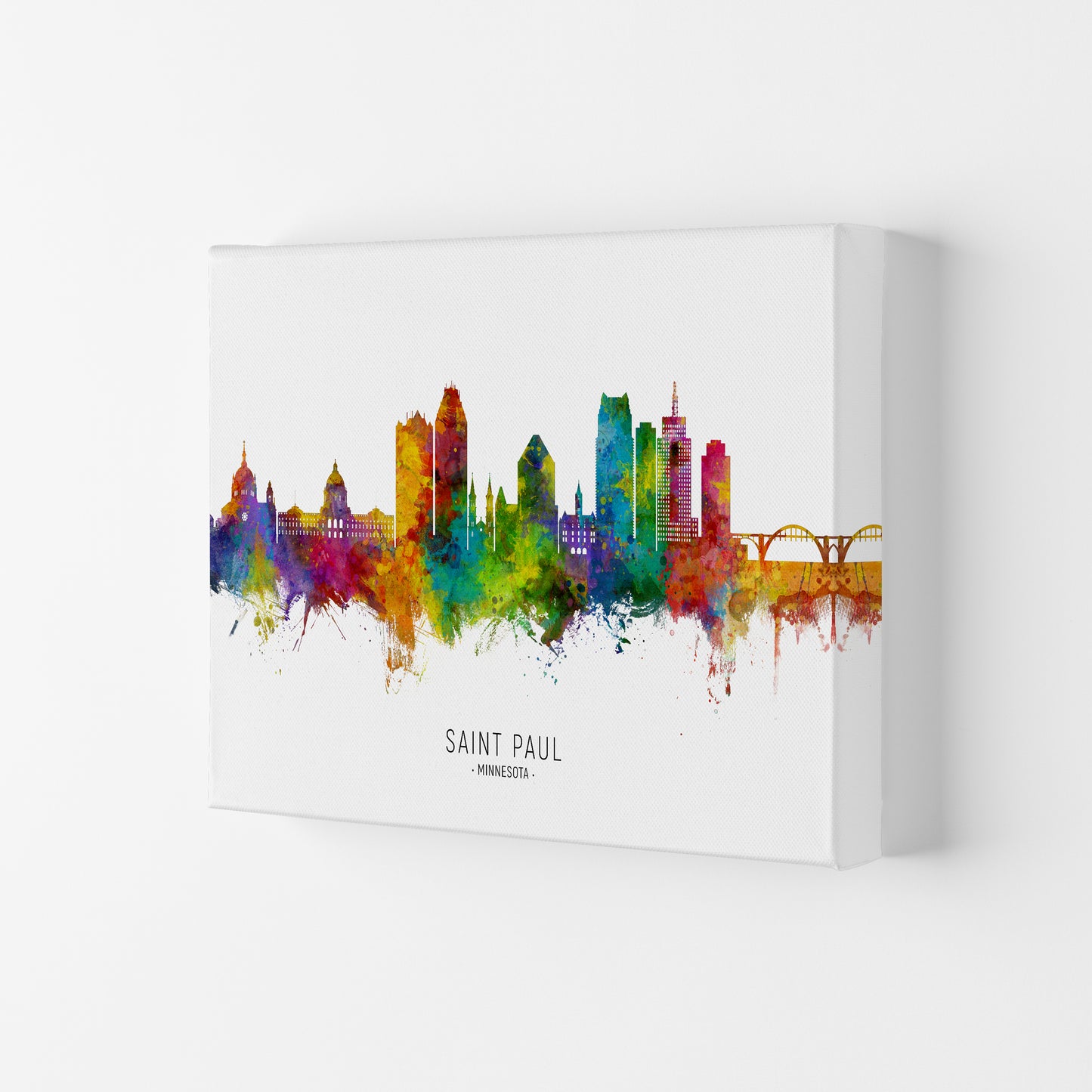 Saint Paul Minnesota Skyline Art Print by Michael Tompsett Canvas