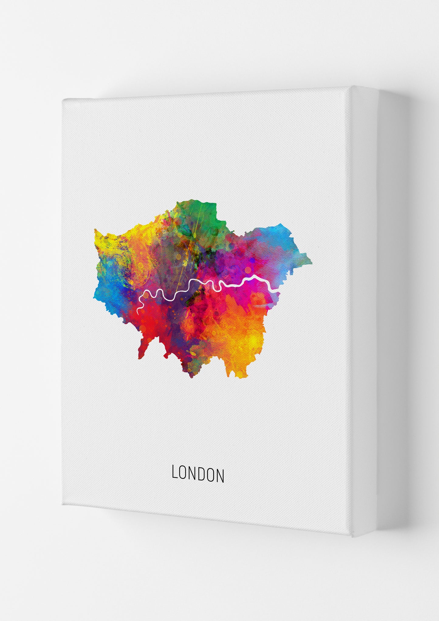 London Watercolour Map Art Print by Michael Tompsett Canvas