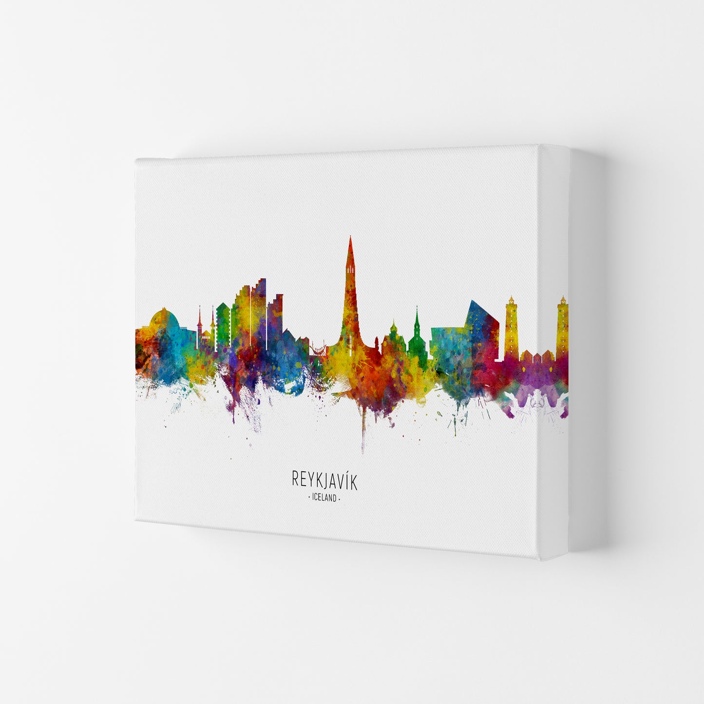 Reykjavik Iceland Skyline Art Print by Michael Tompsett Canvas