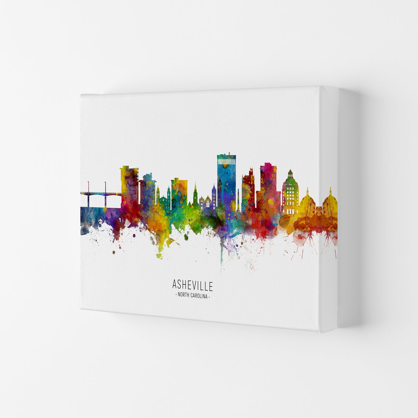 Asheville North Carolina Skyline Print by Michael Tompsett Canvas