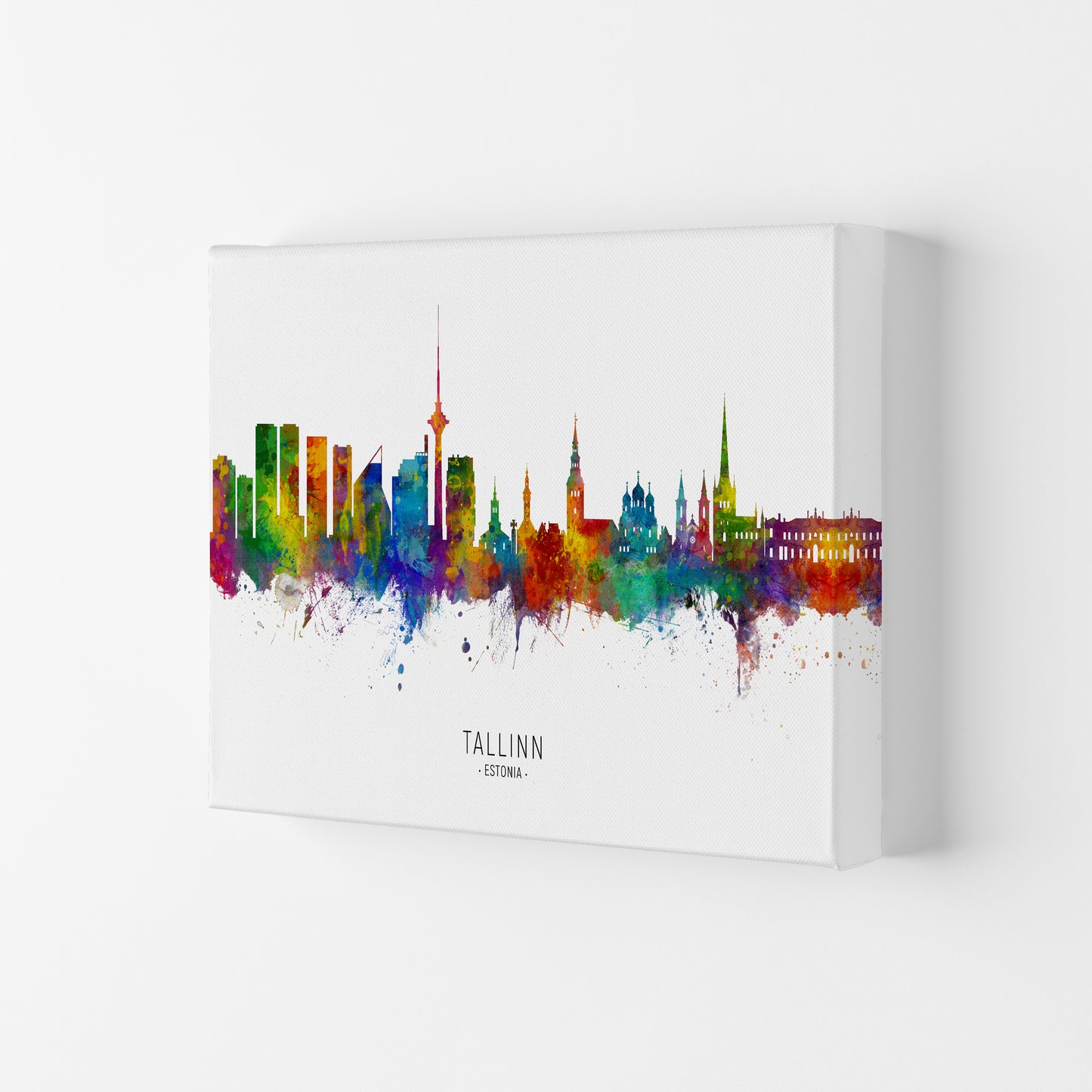 Tallinn Estonia Skyline Art Print by Michael Tompsett Canvas